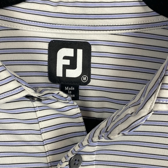 FootJoy Men's Purple Striped Polo Shirt size medium - Picture 4 of 8